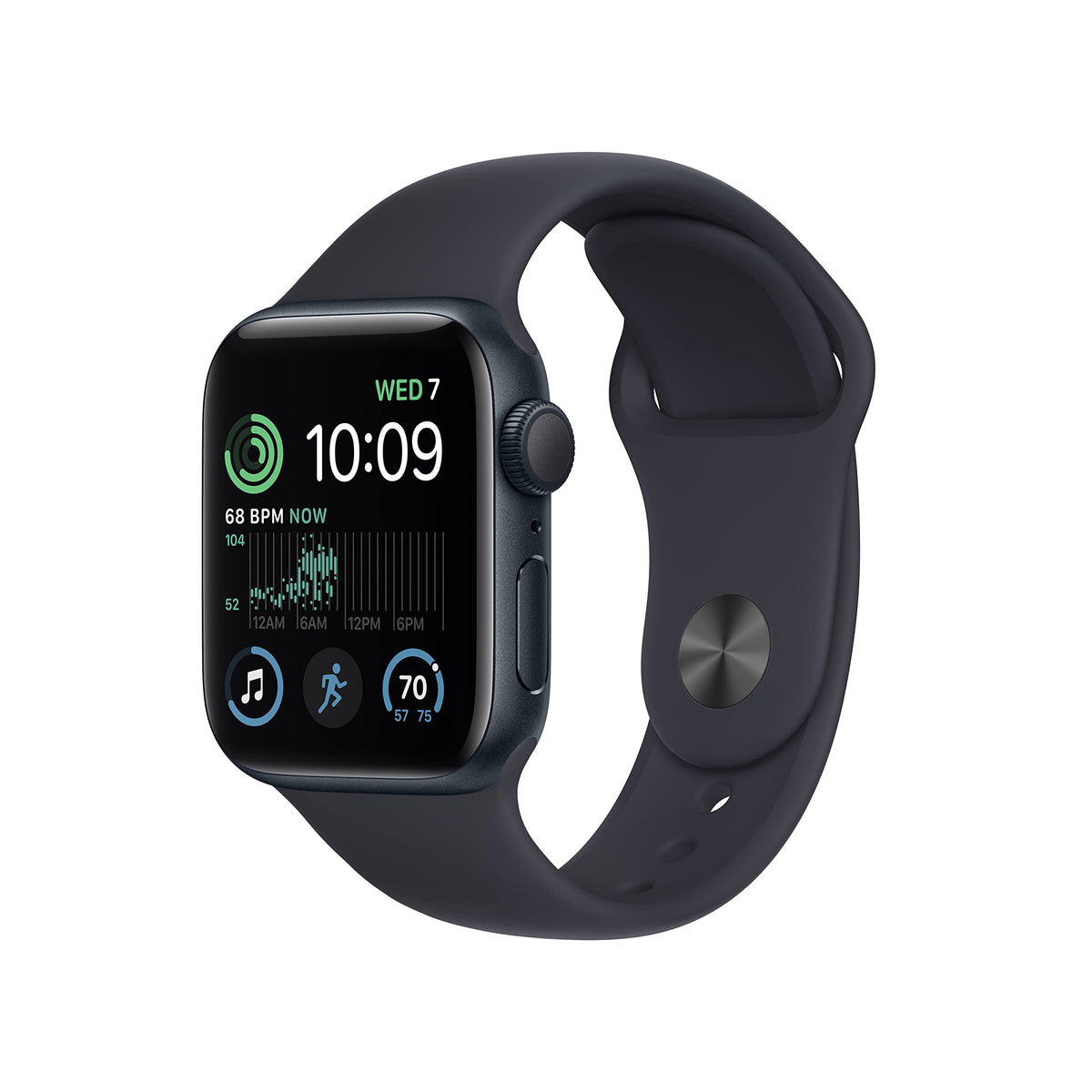 Apple Watch SE 2nd Generation (GPS) 40mm Aluminum Case with Midnight Sport Band - M/L - Midnight - MNT83LL/A