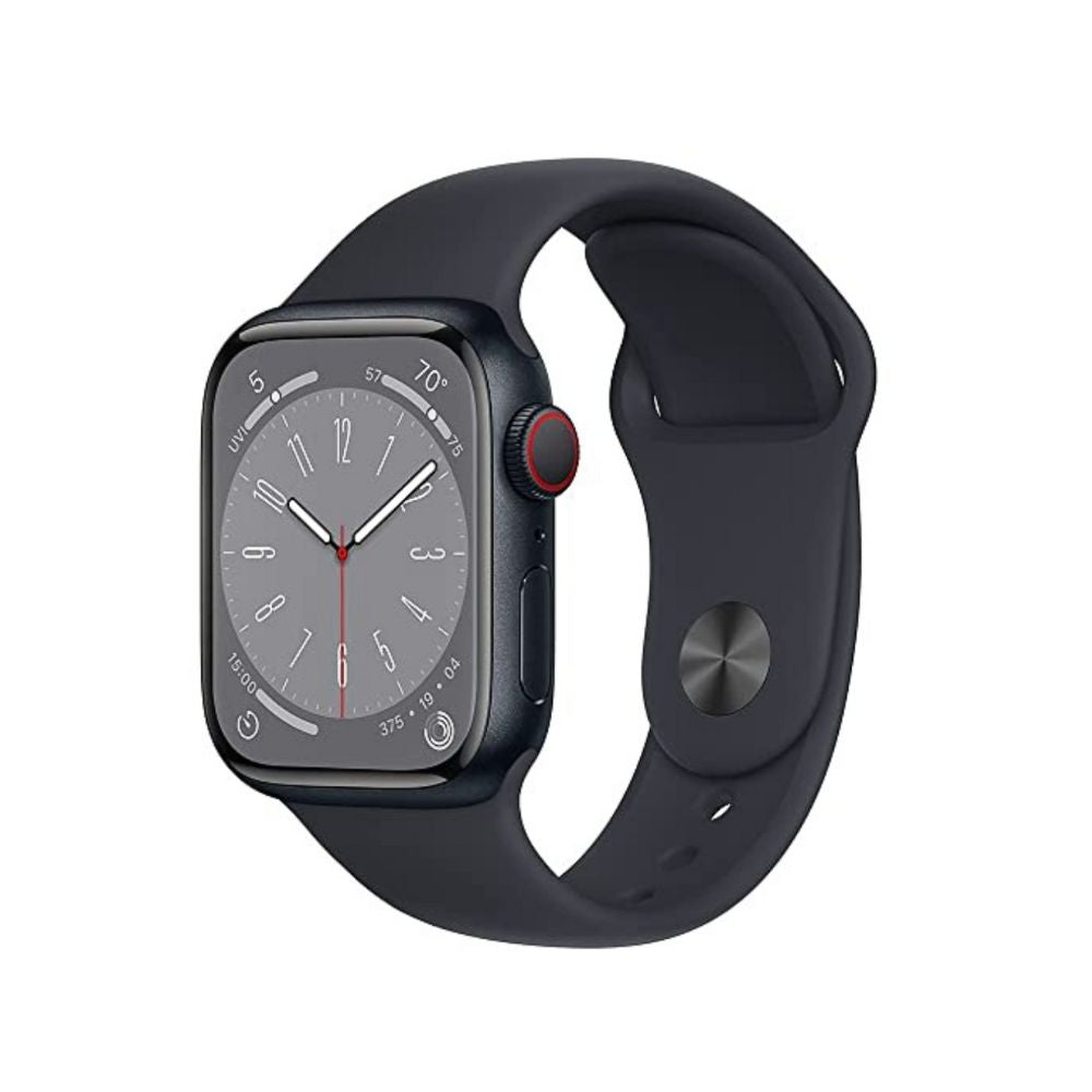 Apple Watch Series 8 [GPS + Cellular, 41mm] - Midnight Aluminum Case with Midnight Sport Band, M/L - MNUW3LL/A