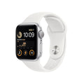 Apple Watch SE 2nd Generation (GPS) 40mm Aluminum Case with White Sport Band - M/L - Silver - MNTC3LL/A