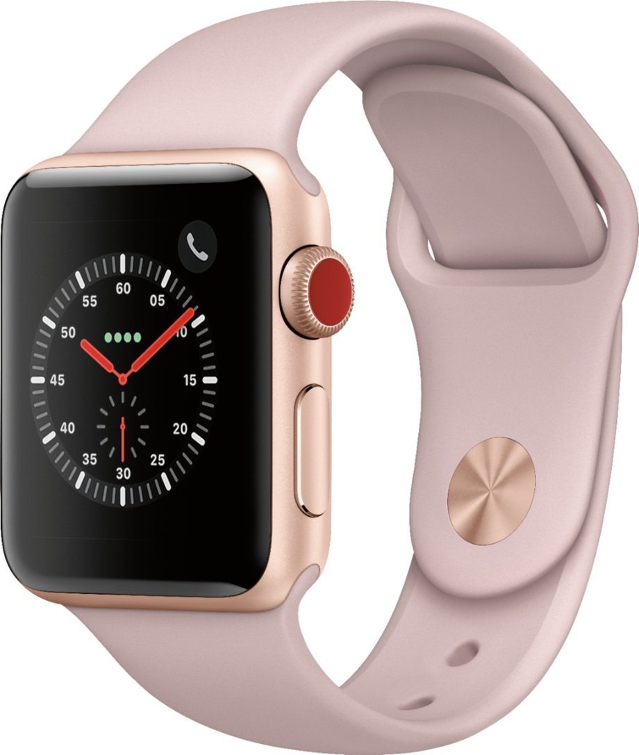Apple Watch Series 3 GPS+Cellular - 38mm - Gold - Aluminum Pink Sand - MQJQ2LL/A